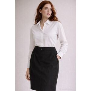 Brooks Brothers Petite 14p Chocolate brown Wool Lined Skirt Classic